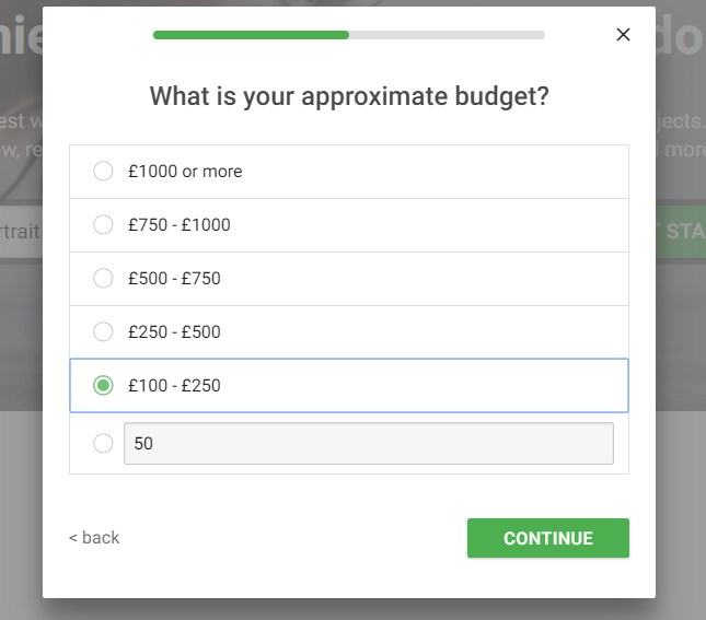 You can choose the options or add your budget below.