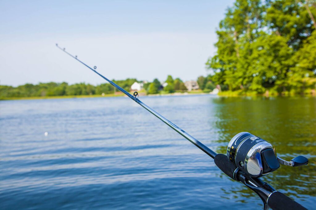 fishing in a lake