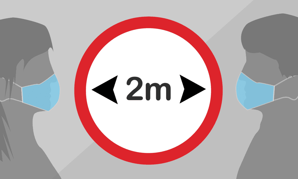 safe distancing 2 metres