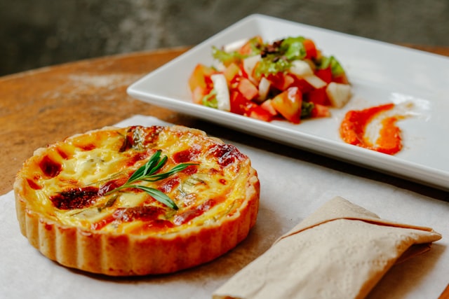 A delicious Quiche with beef and cheese filling