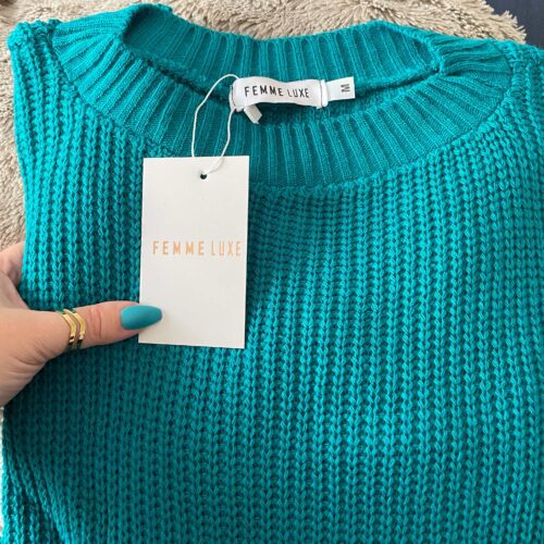 blue jumper from Femme Luxe