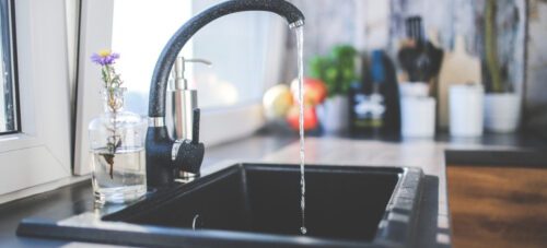 Water coming out of the sink