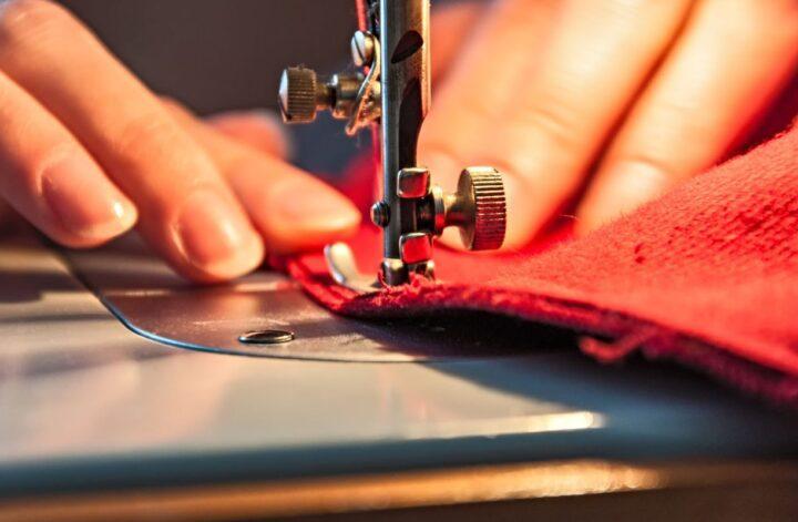 pushing fabric sewing